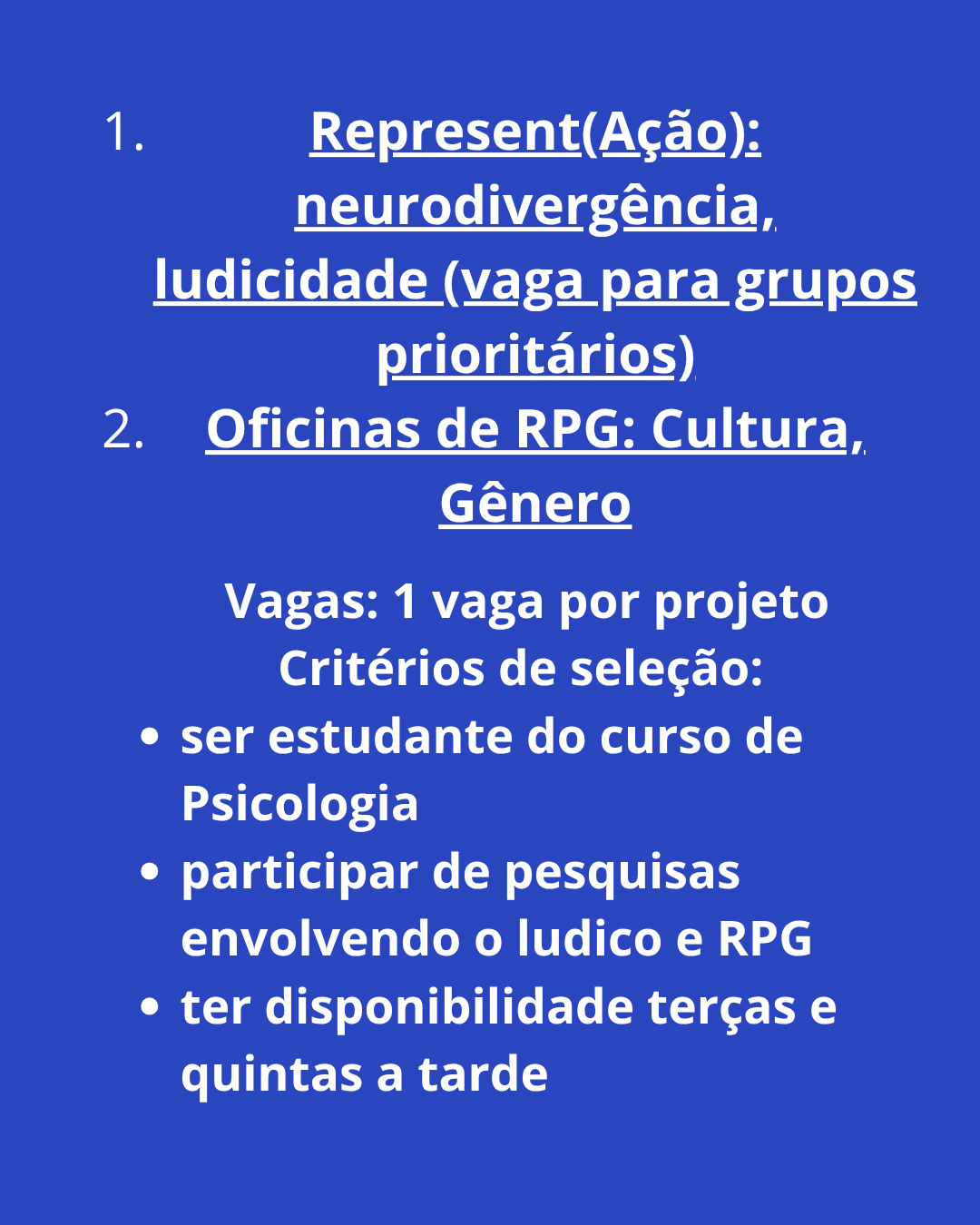Projetos de Extensão. (1)