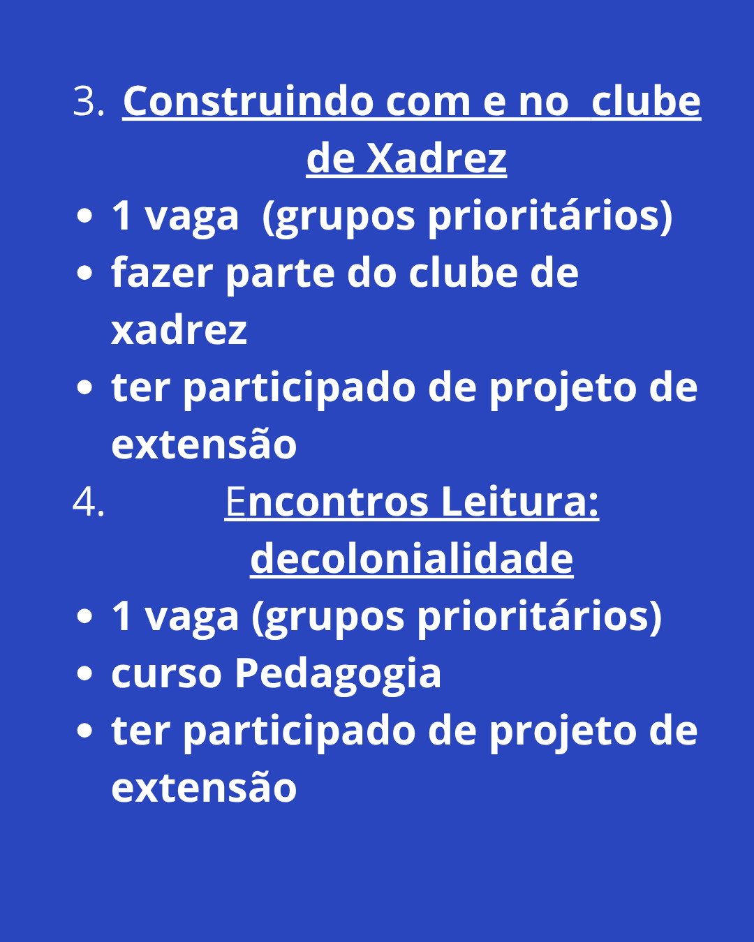 Projetos de Extensão. (2)